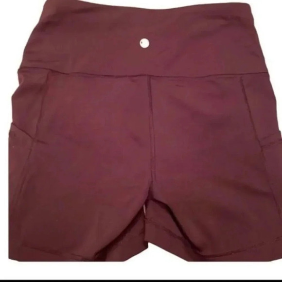 YOGALICIOUS LUX HIGH WAISTED BIKER SHORTS WITH POCKETS”SCARLET DUSK” 5”SZ S - Picture 4 of 8